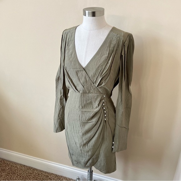 New! Jonathan Simkhai Leilani dress olivine green nwt 17491 - Picture 6 of 12